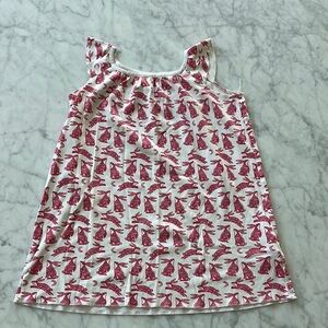 Roller Rabbit White and Red 100% Pima cotton nightgown size 6